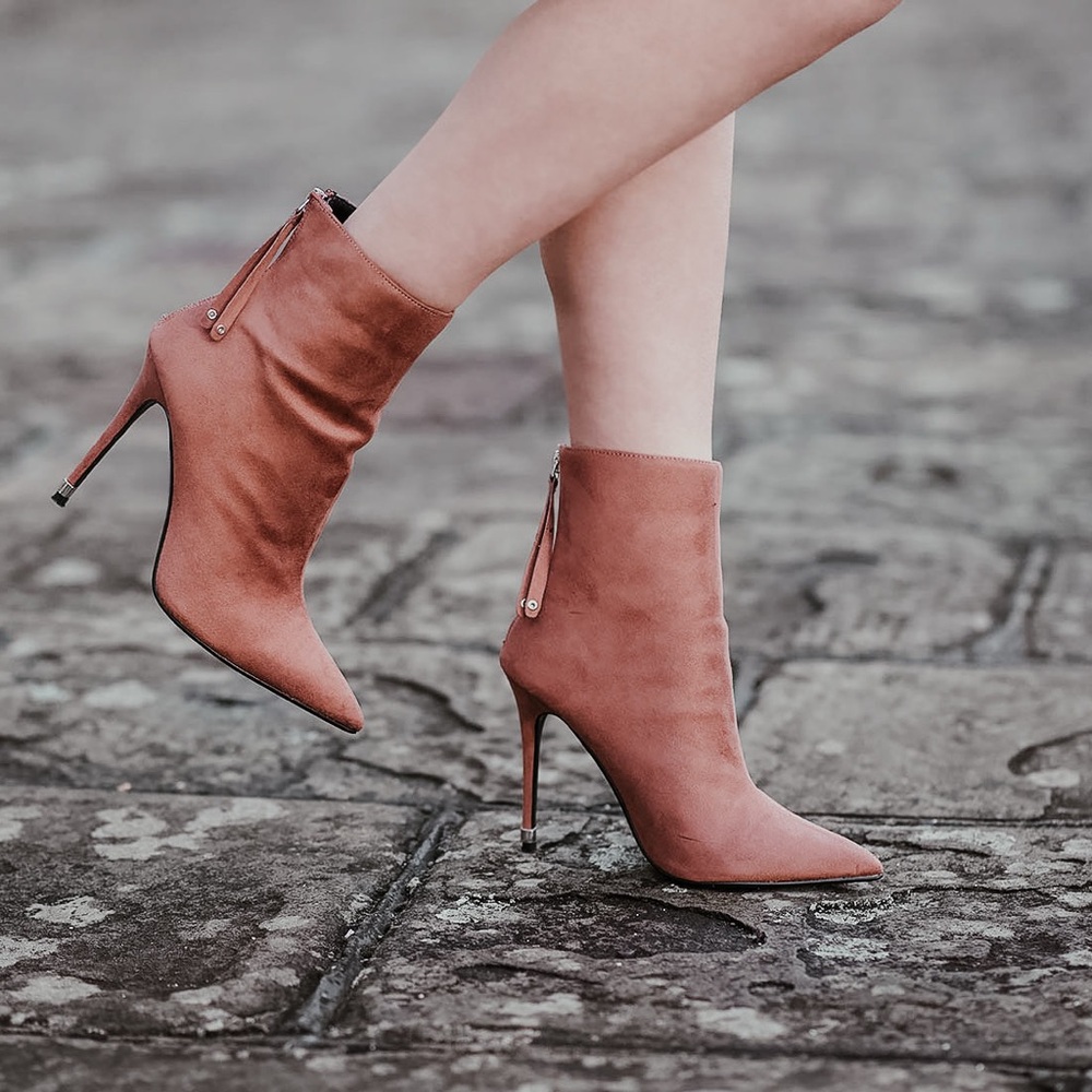 Topshop Dusky Pink Ankle Boots 38